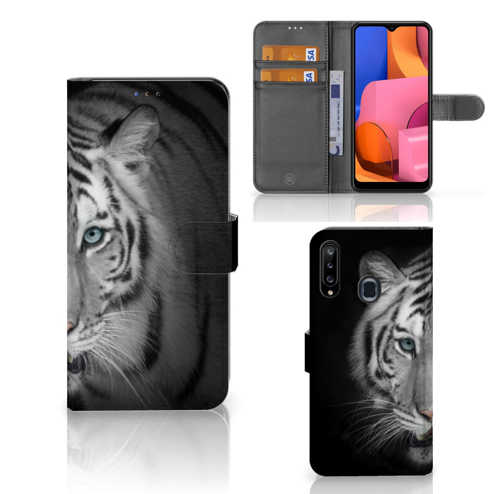 Samsung Galaxy A20s Telefoonhoesje met Pasjes Tijger