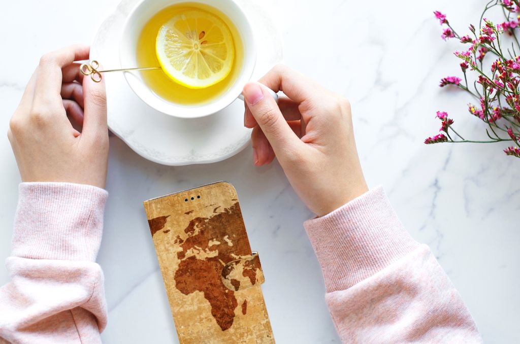 Samsung Galaxy S9 Plus Flip Cover Wereldkaart