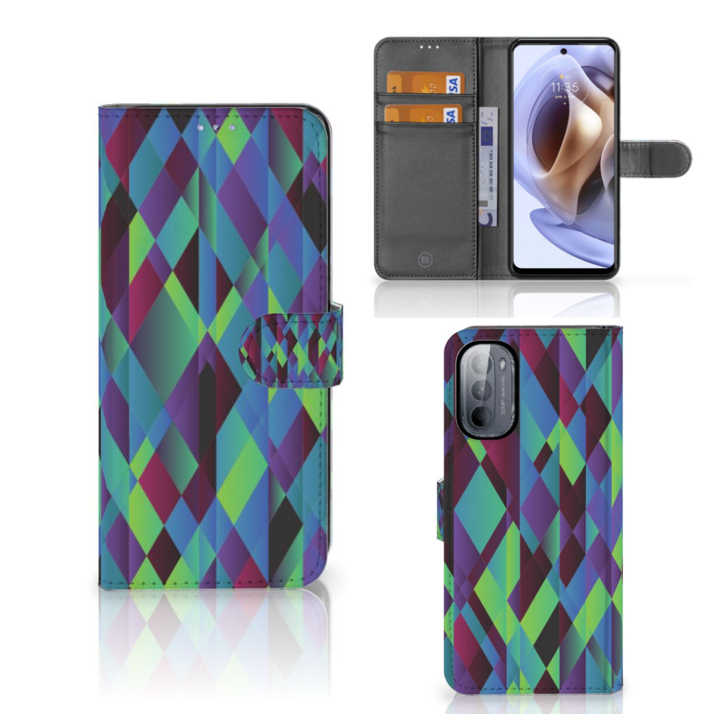 Motorola Moto G31 | G41 Book Case Abstract Green Blue