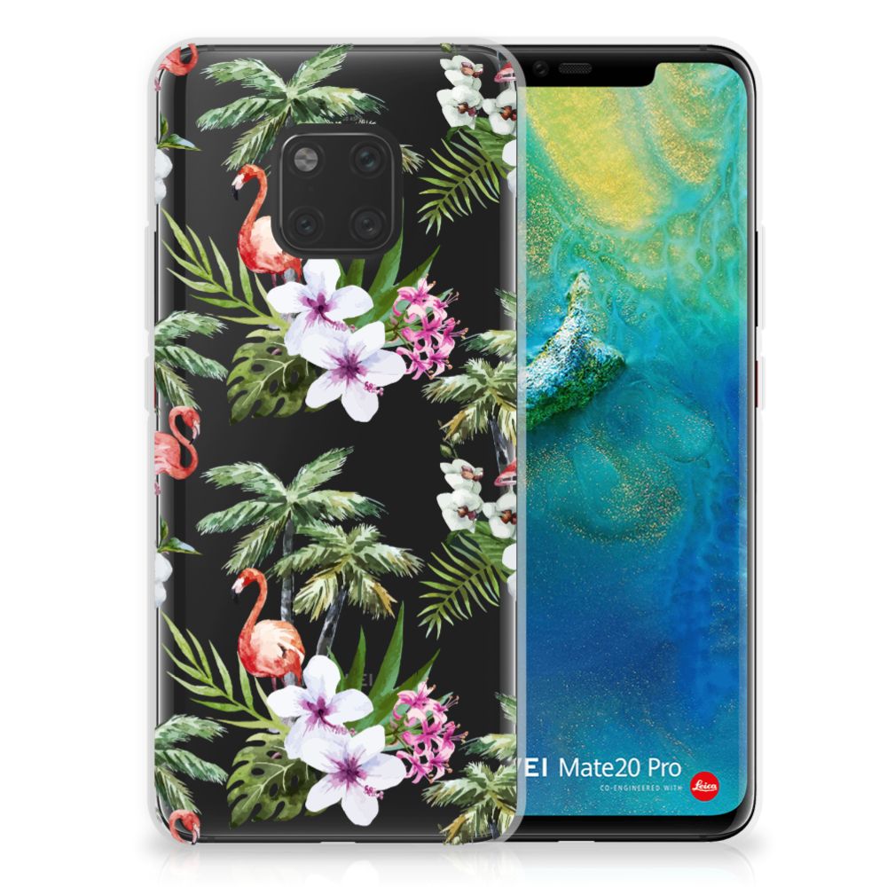 Huawei Mate 20 Pro TPU Hoesje Flamingo Palms