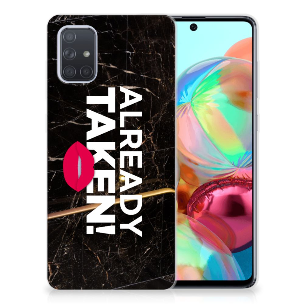 Samsung Galaxy A71 Siliconen hoesje met naam Already Taken Black