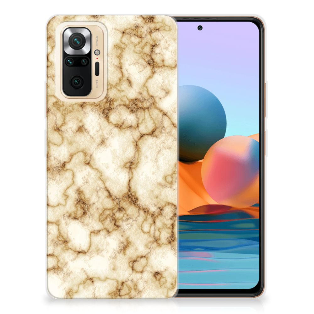Xiaomi Redmi Note 10 Pro TPU Siliconen Hoesje Marmer Goud B2C Telecom