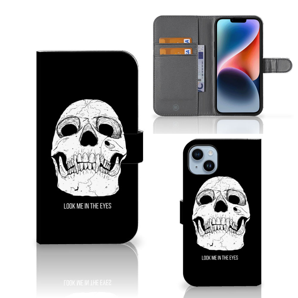 Telefoonhoesje met Naam iPhone 15 Plus Skull Eyes
