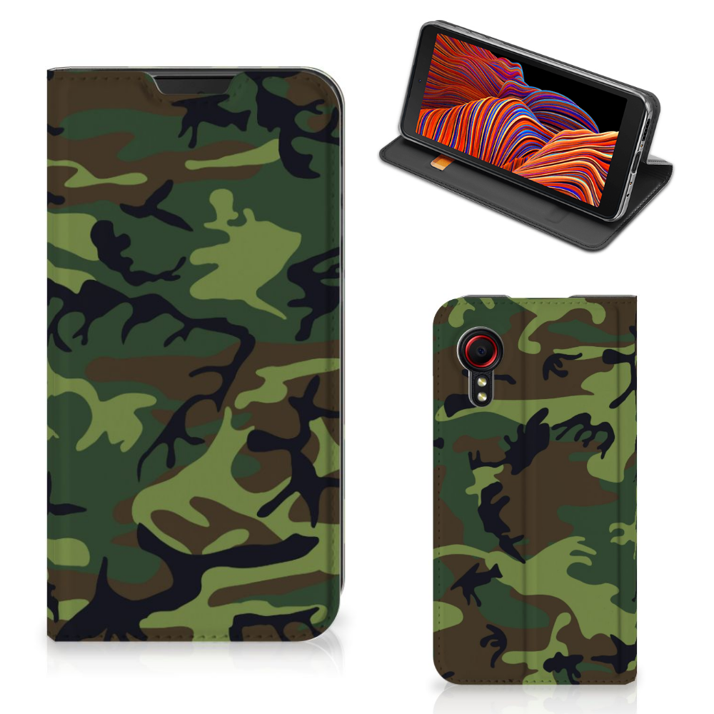 Samsung Galaxy Xcover 5 Hoesje met Magneet Army Dark - B2C Telecom