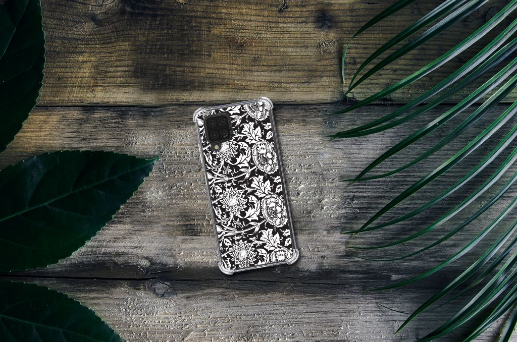 Samsung Galaxy A12 Case Black Flowers - B2C Telecom