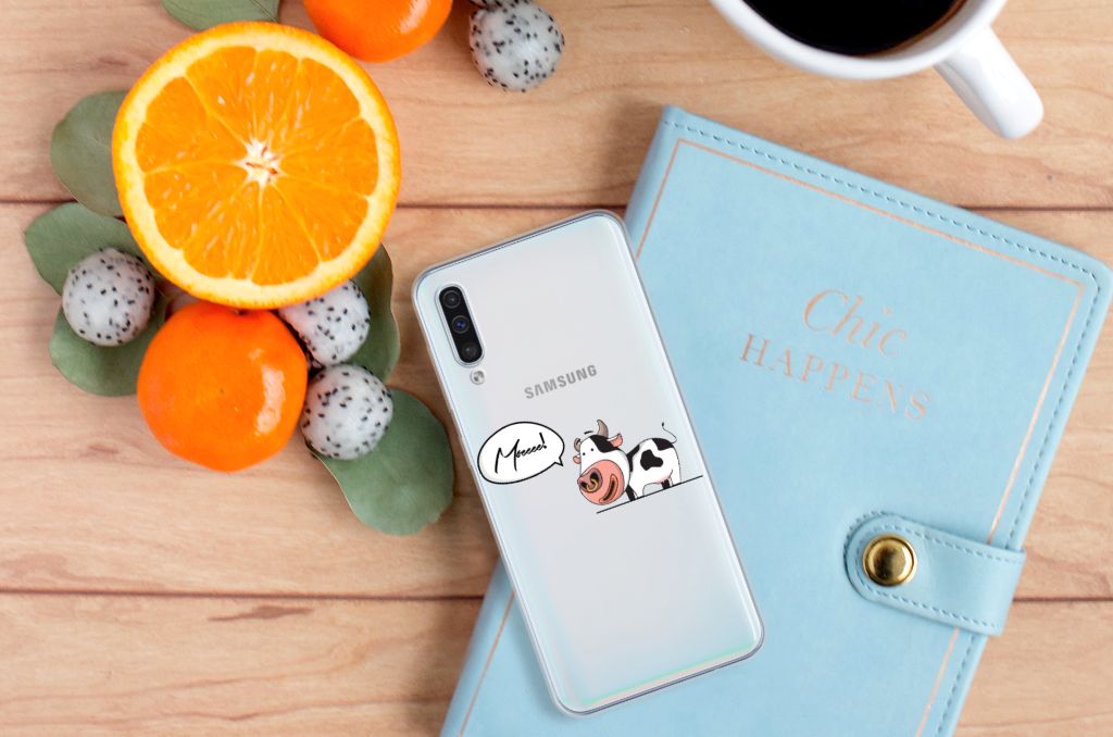 Samsung Galaxy A50 Telefoonhoesje met Naam Cow