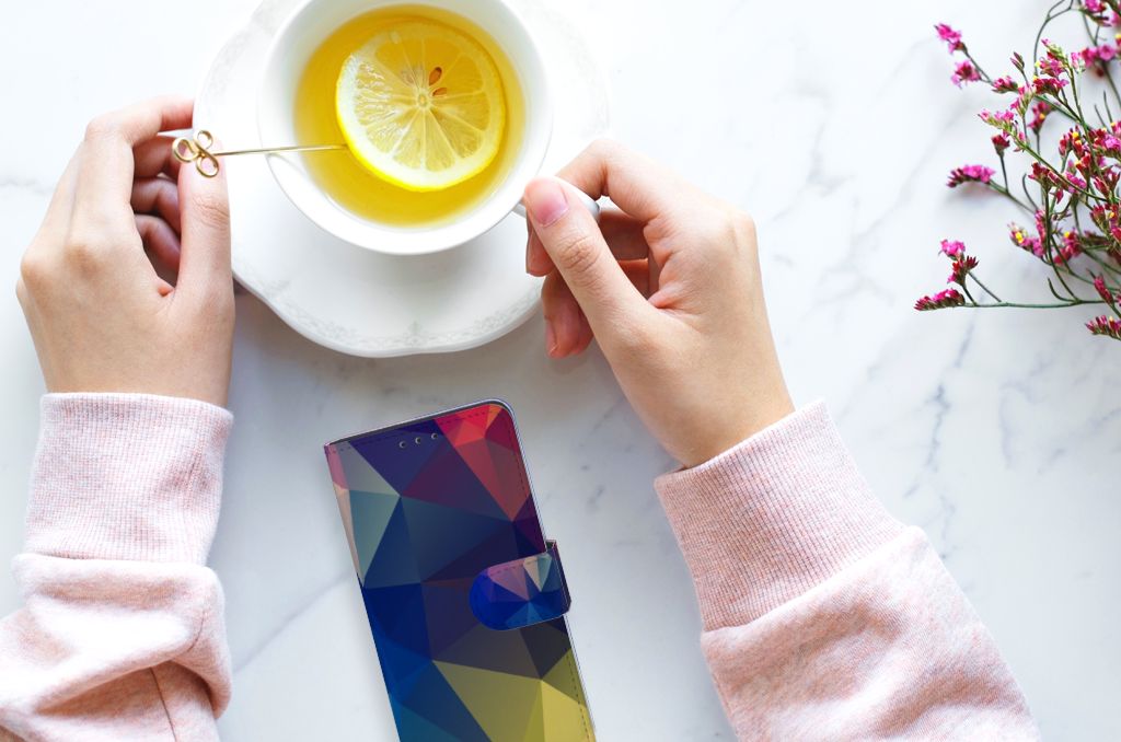 Huawei P40 Book Case Polygon Dark