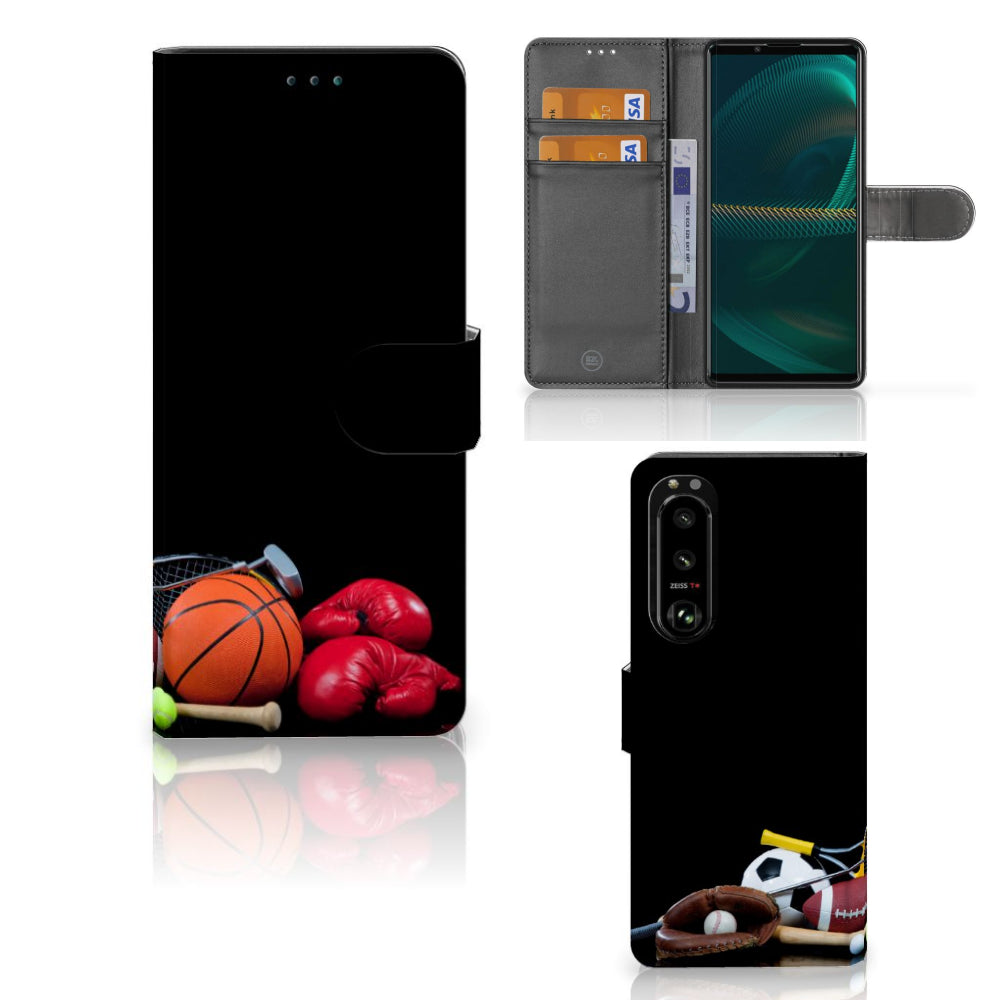 Sony Xperia 5III Wallet Case met Pasjes Sports met sportafbeeldingen en pasjeshouders
