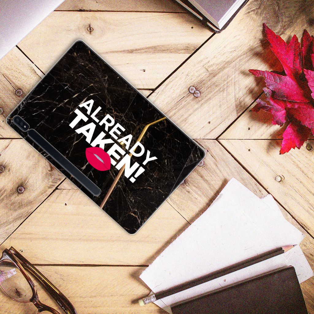 Samsung Galaxy Tab S7 Plus | S8 Plus Back cover met naam Already Taken Black - B2C Telecom