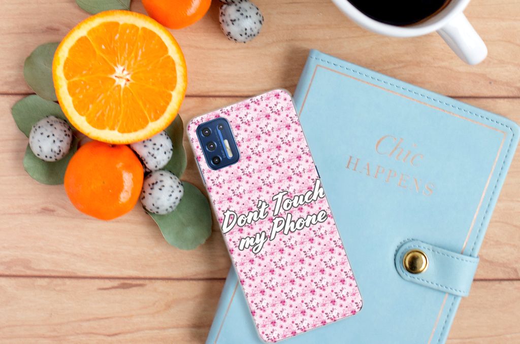 Motorola Moto G9 Plus Silicone-hoesje Flowers Pink DTMP B2C Telecom