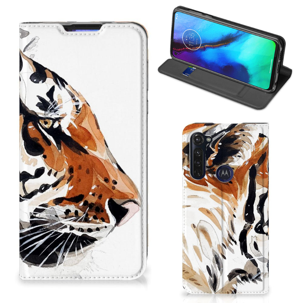 Bookcase Motorola Moto G Pro Watercolor Tiger