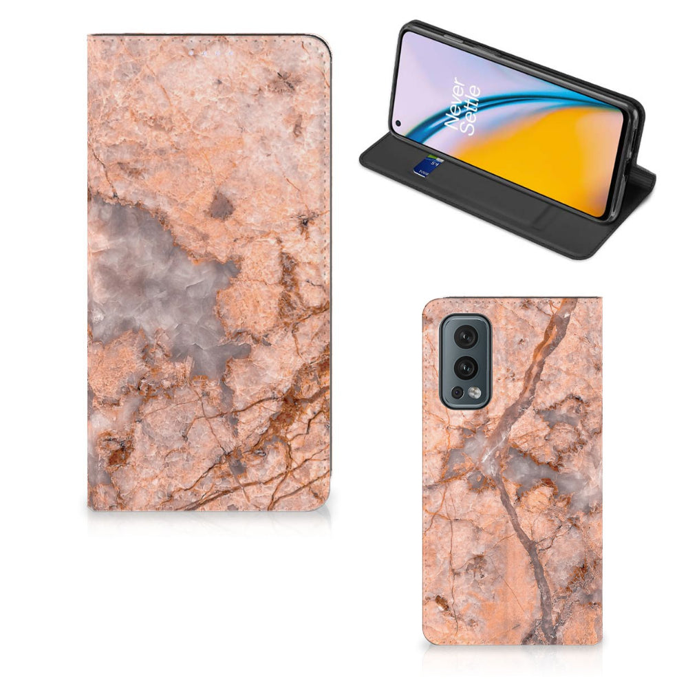 OnePlus Nord 2 5G Standcase Marmer Oranje