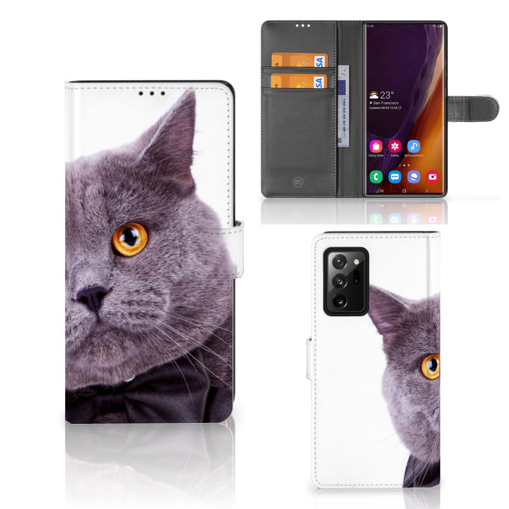 Samsung Galaxy Note20 Ultra Telefoonhoesje met Pasjes Kat