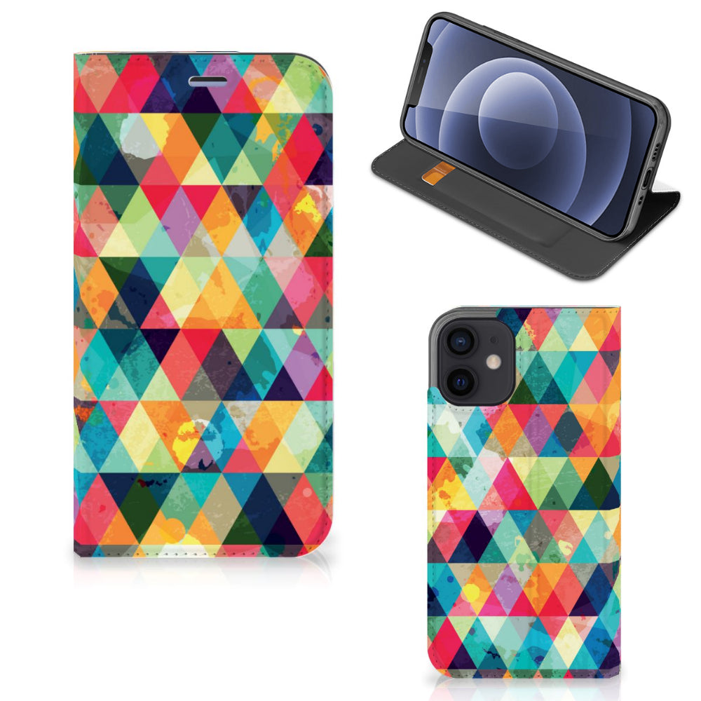 iPhone 12 Mini Hoesje met Magneet Geruit