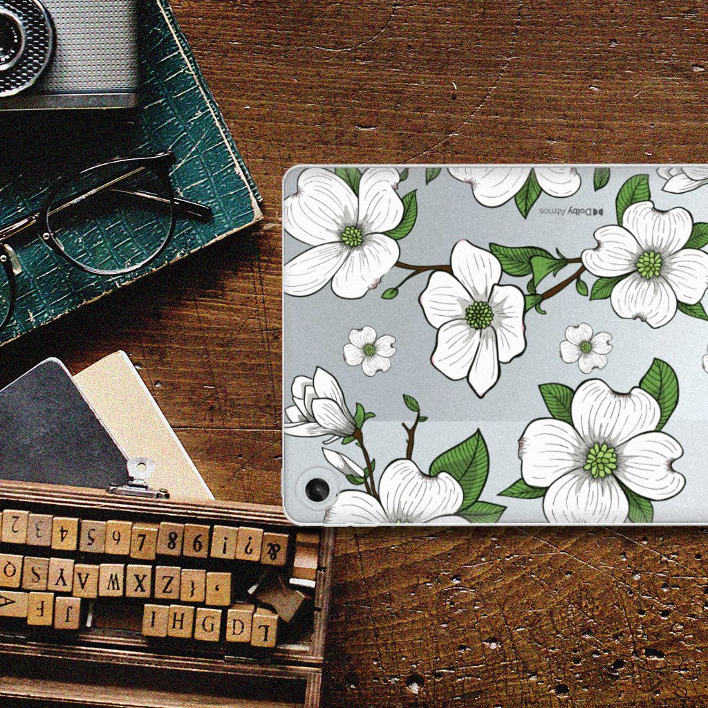 Lenovo Tab M10 Plus (3e generatie) Siliconen Hoesje Dogwood Flowers - B2C Telecom