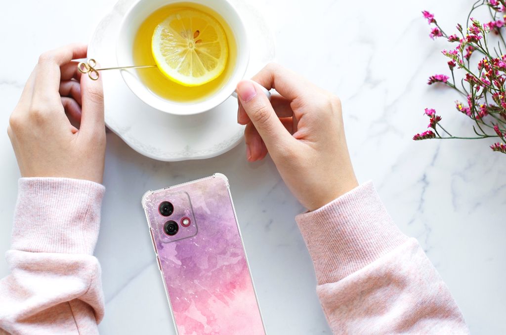Back Cover Motorola Moto G84 Pink Purple Paint