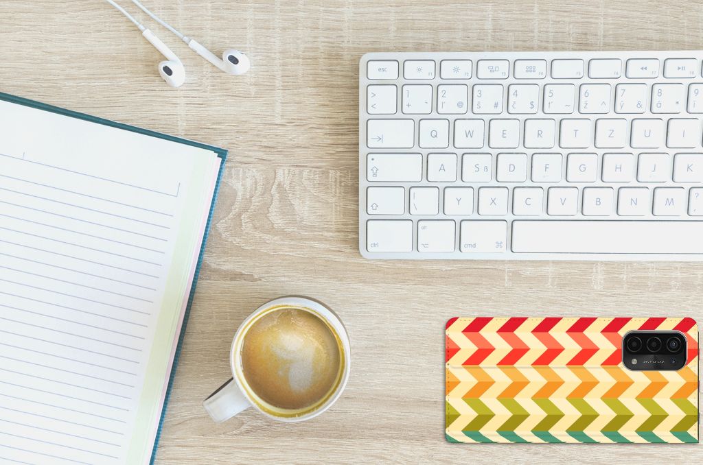 OPPO A54 5G | A74 5G | A93 5G Hoesje met Magneet Zigzag Multi Color - B2C Telecom