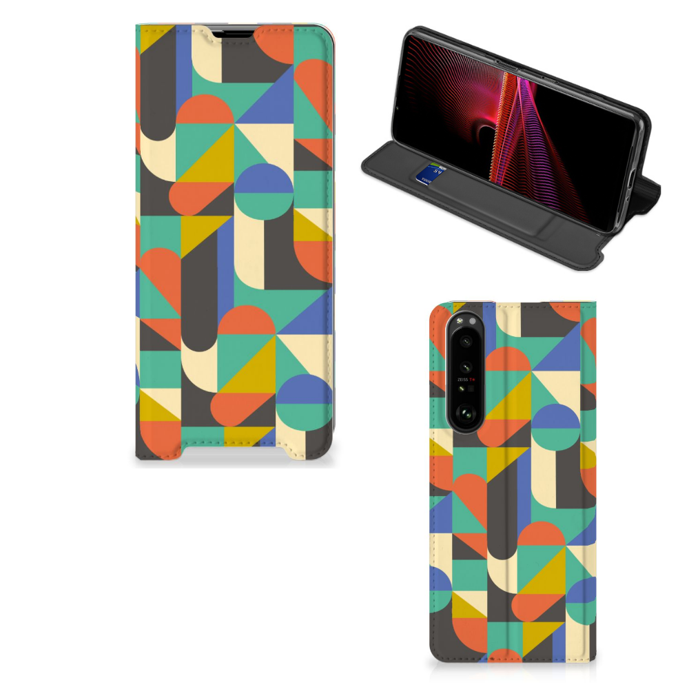 Sony Xperia 1 III Hoesje met Magneet Funky Retro - B2C Telecom