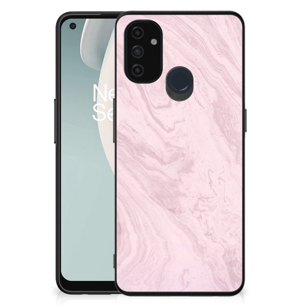 OnePlus Nord N100 Marmeren Print Telefoonhoesje Marble Pink - Origineel Cadeau Vriendin