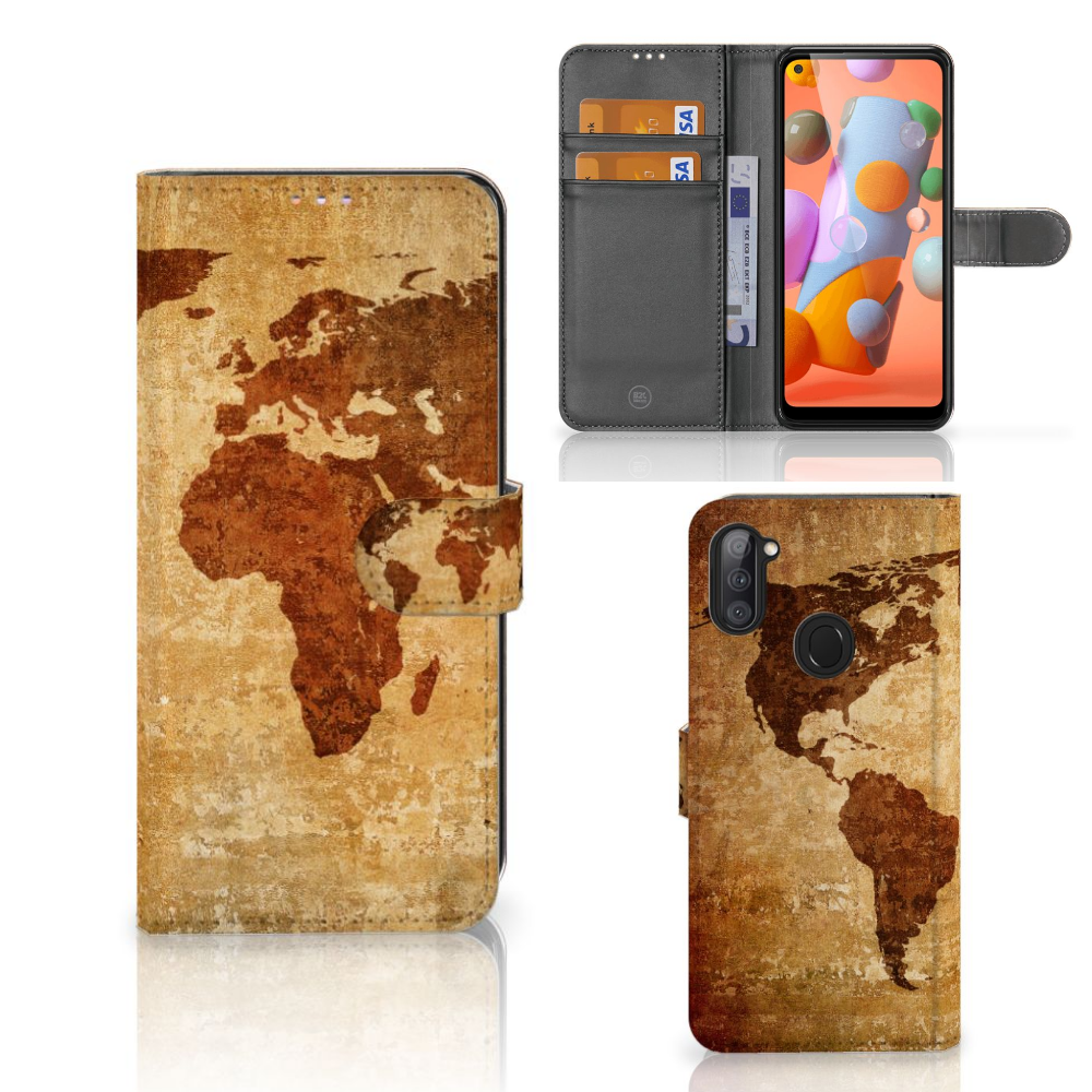 Samsung Galaxy M11 | A11 Flip Cover Wereldkaart