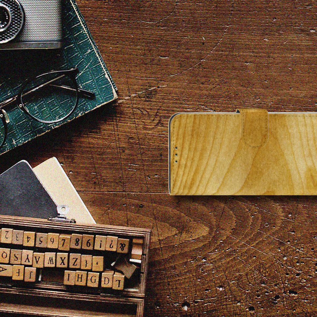 Xiaomi Mi A3 Book Style Case Licht Hout