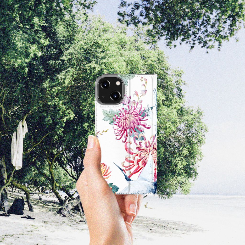 iPhone 14 Hoesje maken Bird Flowers - B2C Telecom