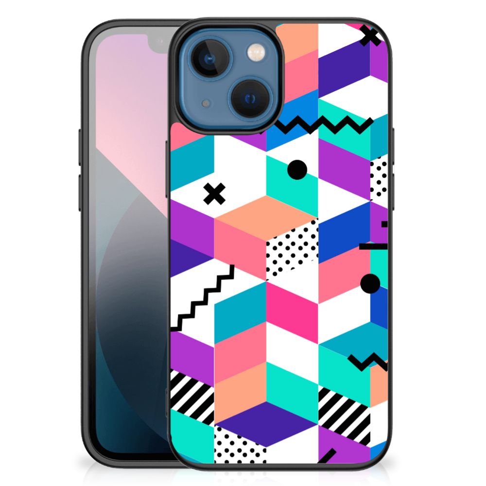 Apple iPhone 13 mini Backcover Blokken Kleurrijk
