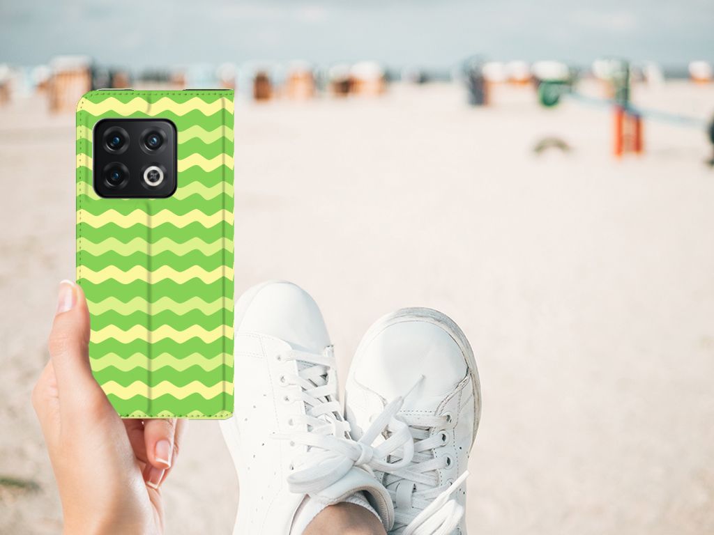 OnePlus 10 Pro Hoesje met Magneet Waves Green - B2C Telecom
