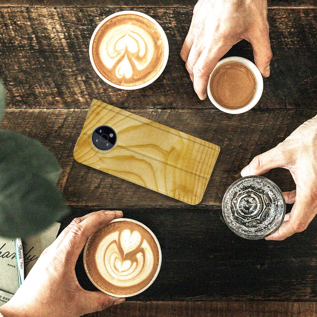 Nokia G50 Book Wallet Case Licht Hout - B2C Telecom