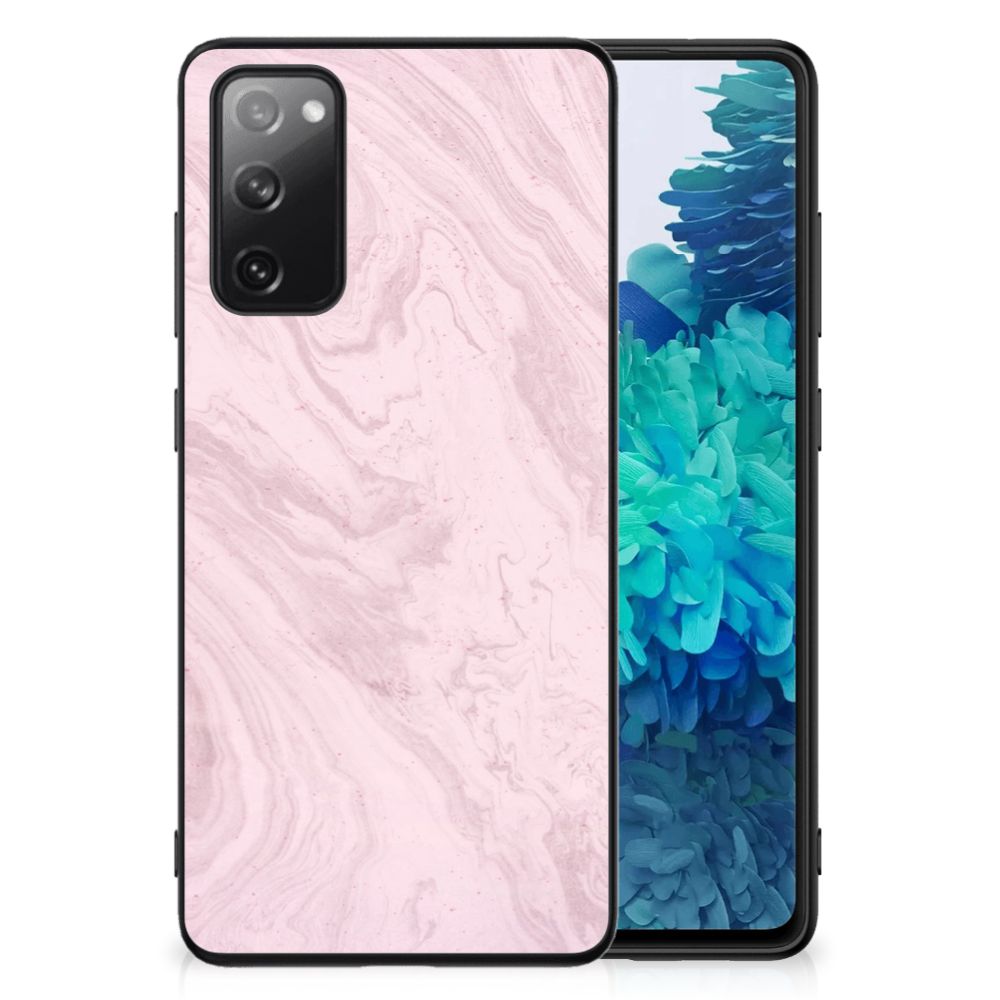 Samsung Galaxy S20 FE Marmeren Print Telefoonhoesje Marble Pink - Origineel Cadeau Vriendin