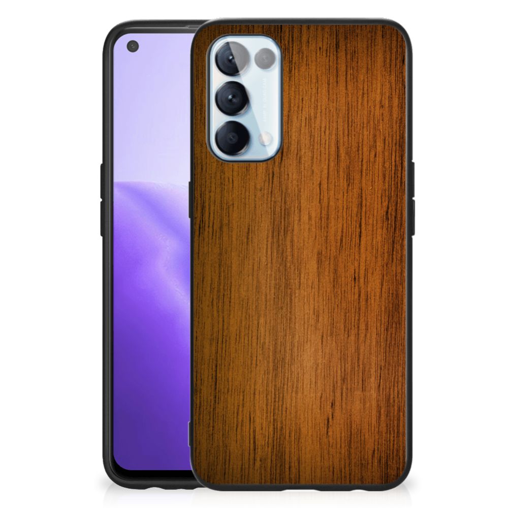 OPPO Reno5 5G | Find X3 Lite Houten Print Telefoonhoesje Donker Hout