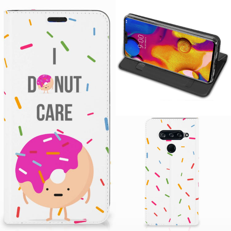 LG V40 Thinq Flip Style Cover Donut Roze