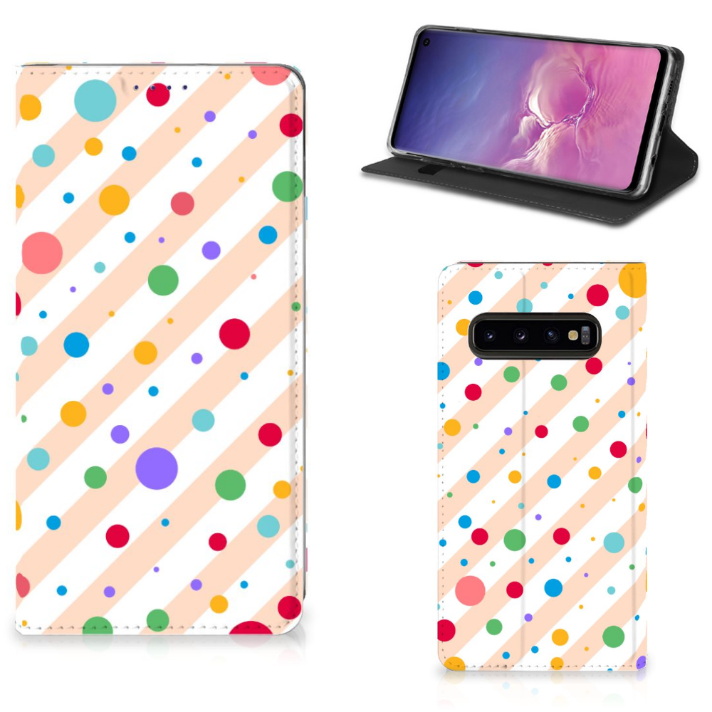Samsung Galaxy S10 Hoesje met Magneet Dots