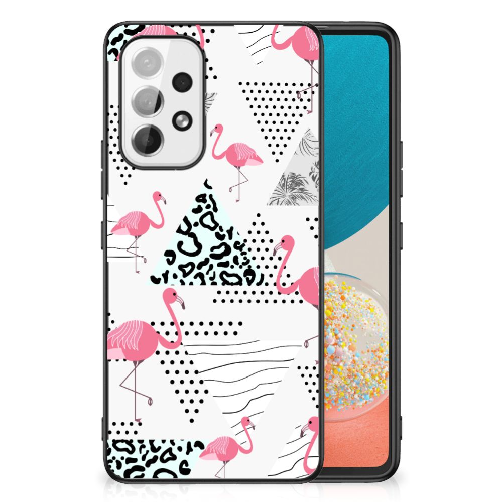 Samsung Galaxy A53 Dierenprint Telefoonhoesje Flamingo Triangle