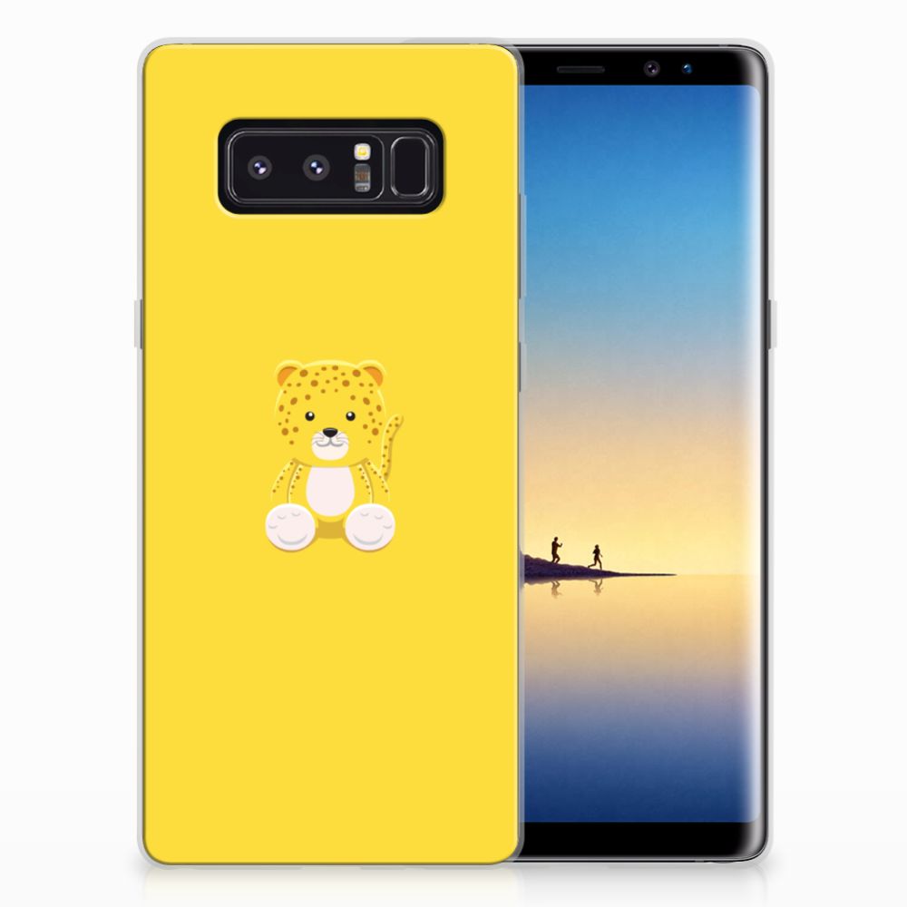 Samsung Galaxy Note 8 Telefoonhoesje met Naam Baby Leopard