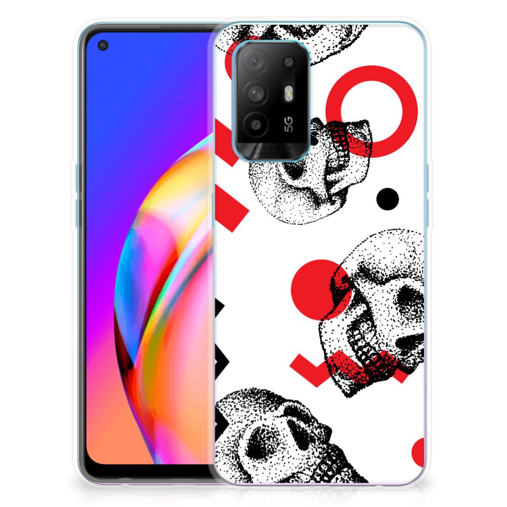 Silicone Back Case OPPO A94 5G | Reno5 Z Skull Red B2C Telecom