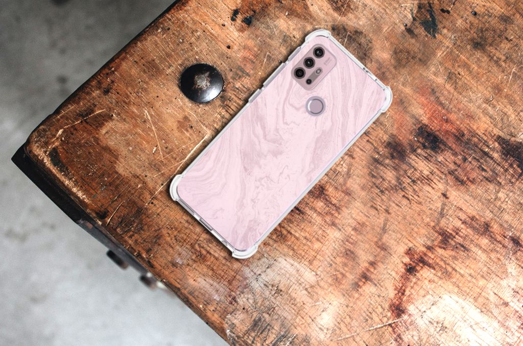 Motorola Moto G30 | G20 | G10 Anti-Shock Hoesje Marble Pink - Origineel Cadeau Vriendin B2C Telecom