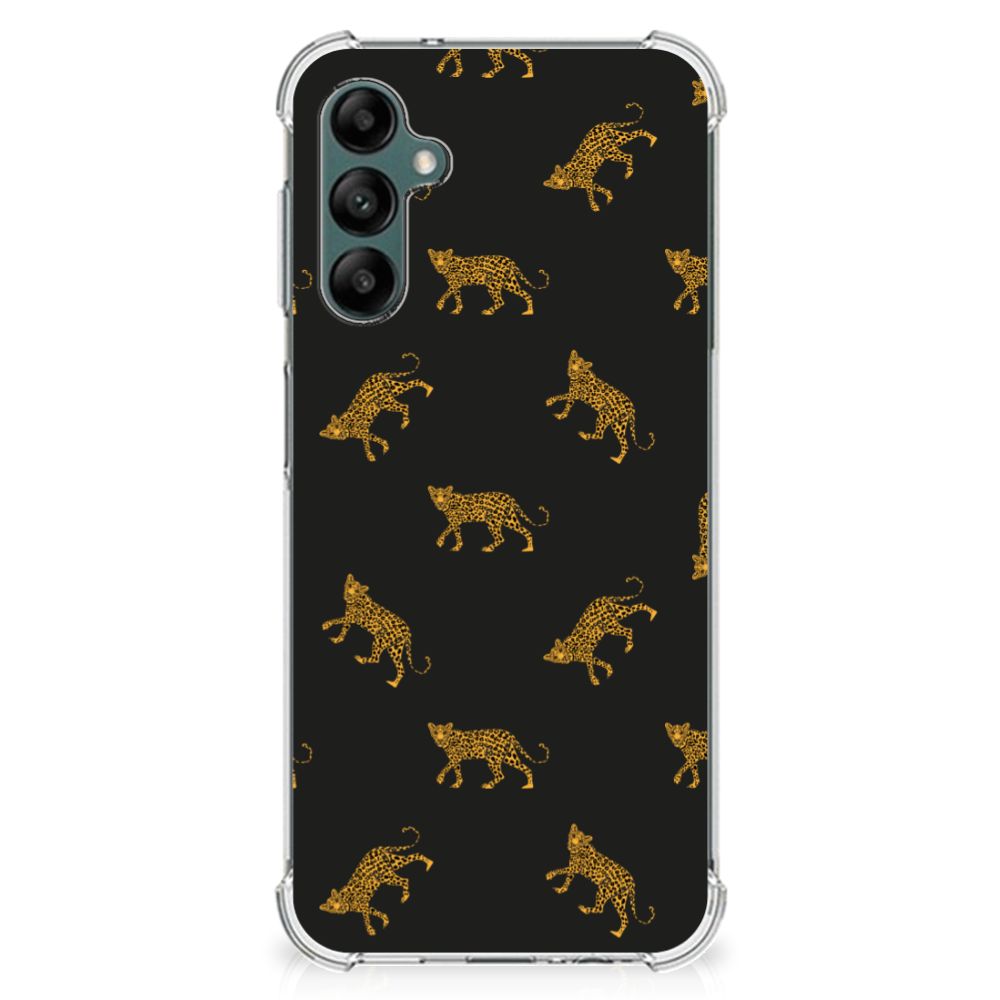 Case Anti-shock voor Samsung Galaxy A14 5G/4G Leopards met een trendy luipaardenprint design.