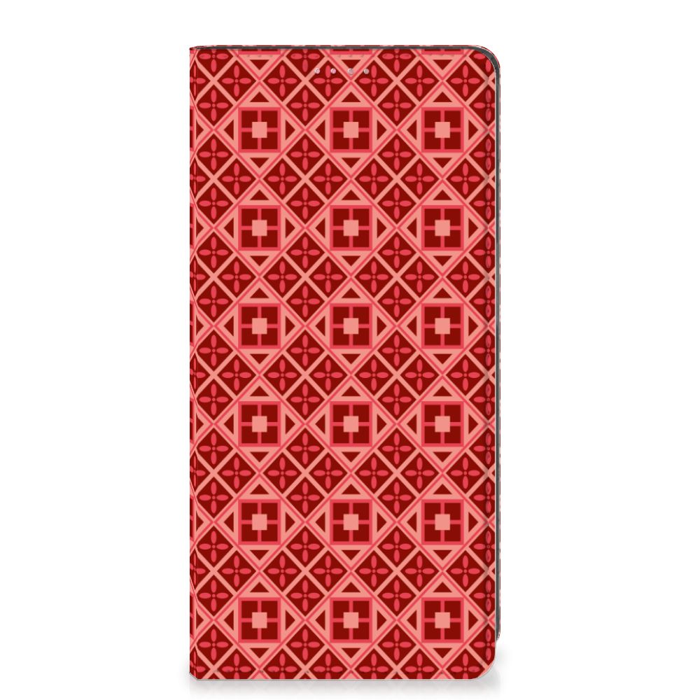 OPPO A54 5G | A74 5G | A93 5G Hoesje met Magneet Batik Rood - B2C Telecom