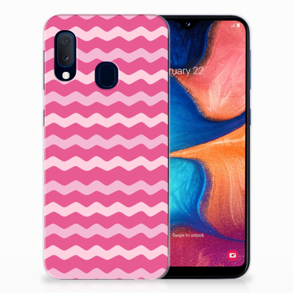 Samsung Galaxy A20e TPU bumper Waves Pink