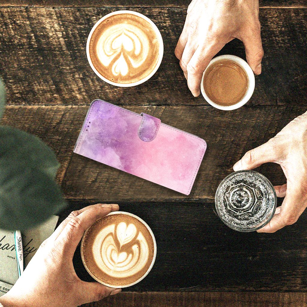 Hoesje Motorola One Action Pink Purple Paint