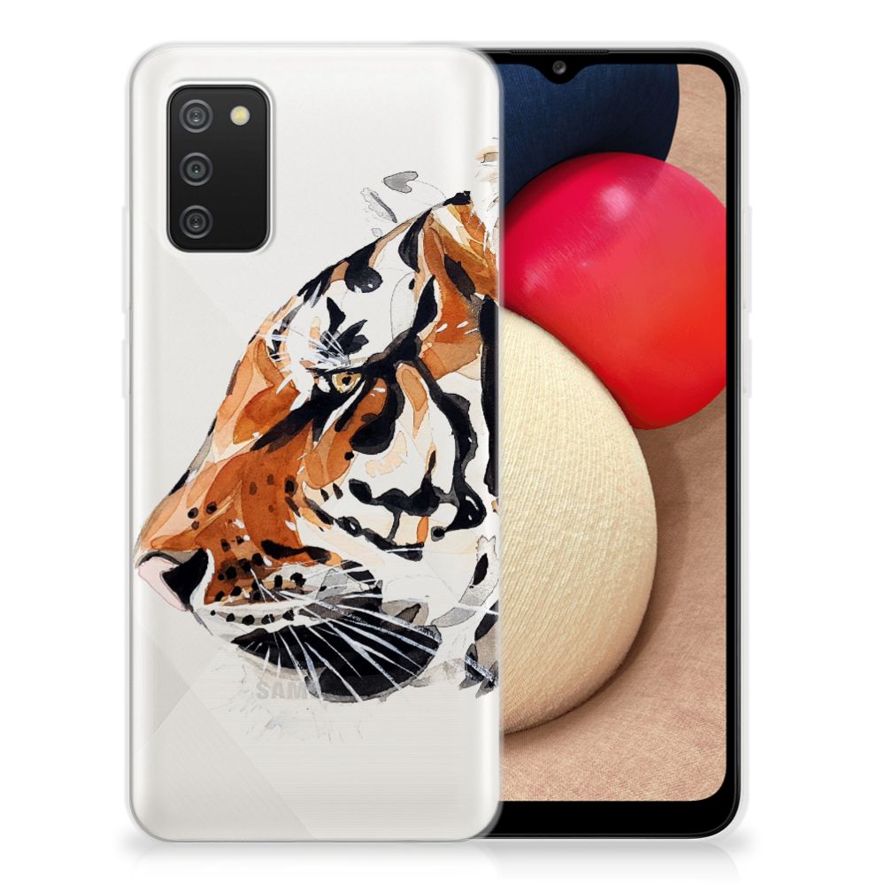 Hoesje maken Samsung Galaxy A02s Watercolor Tiger B2C Telecom