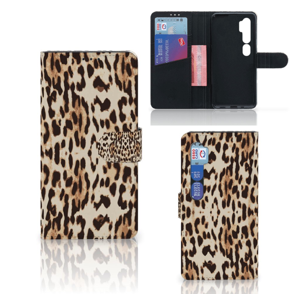 Xiaomi Mi Note 10 Pro Telefoonhoesje met Pasjes Leopard