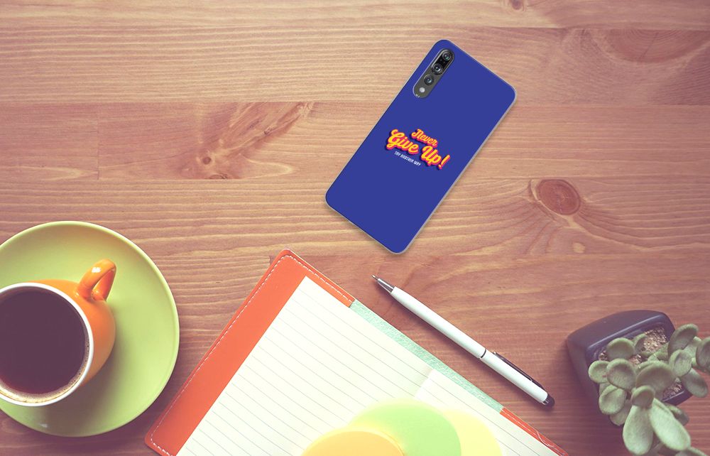 Huawei P20 Pro Siliconen hoesje met naam Never Give Up