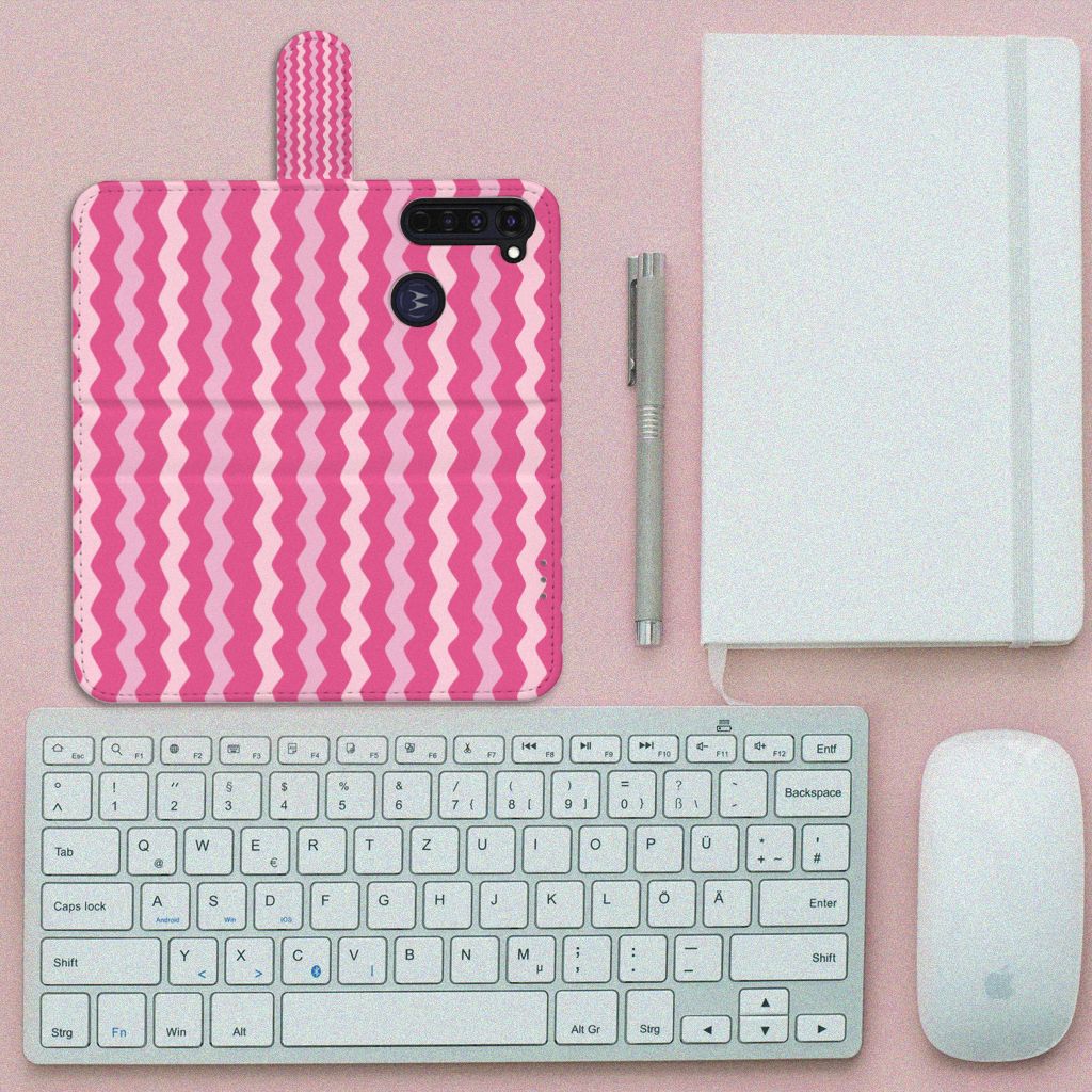 Motorola Moto G Pro Telefoon Hoesje Waves Pink