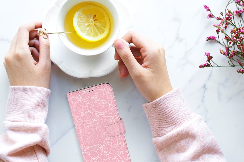 Samsung Galaxy A12 Hoesje White Flowers