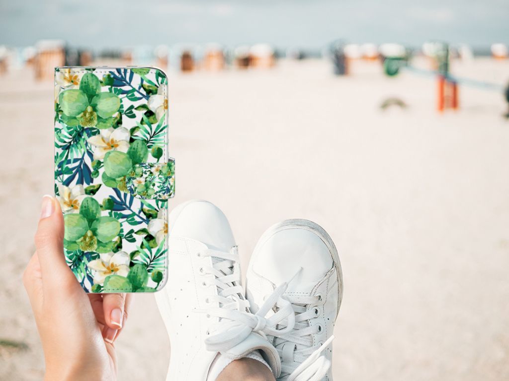 Huawei P40 Lite Hoesje Orchidee Groen