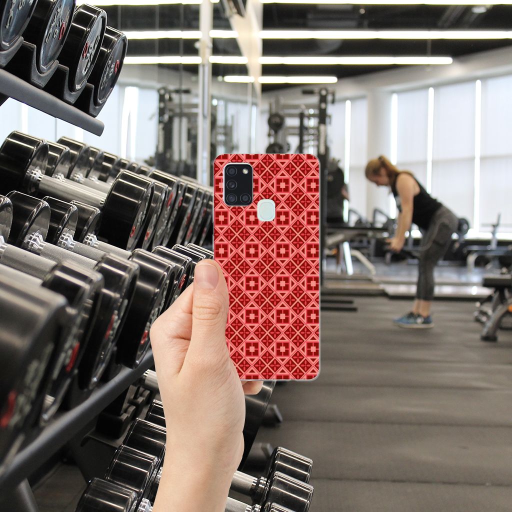 Samsung Galaxy A21s TPU bumper Batik Rood B2C Telecom