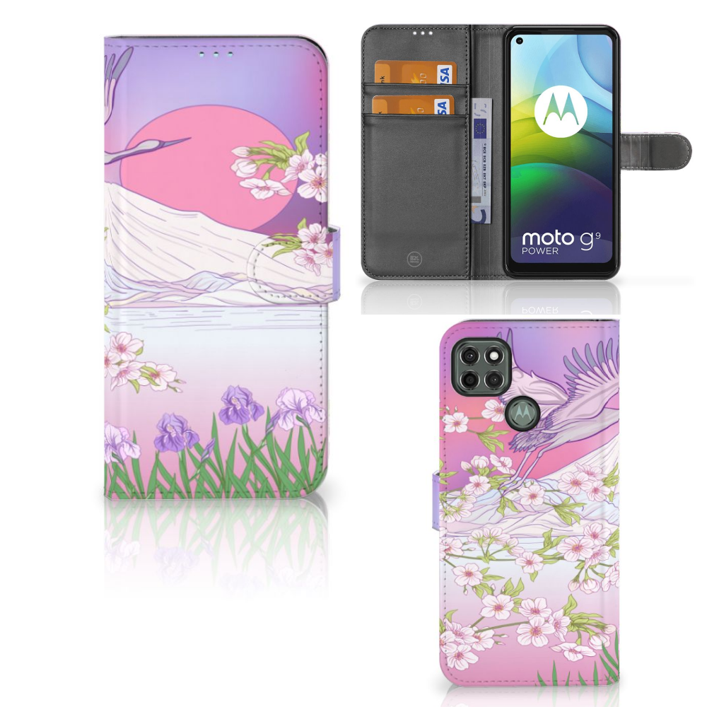 Motorola Moto G9 Power Telefoonhoesje met Pasjes Bird Flying