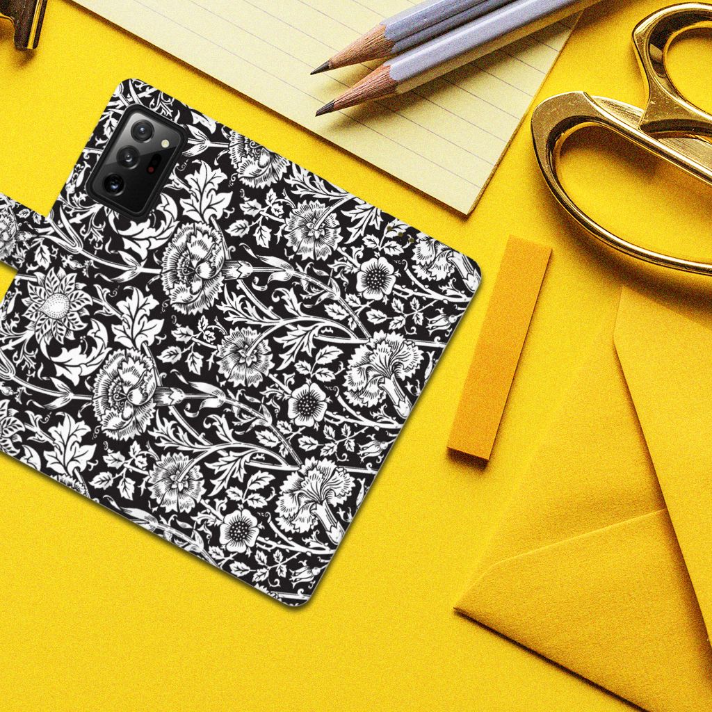 Samsung Galaxy Note20 Ultra Hoesje Black Flowers